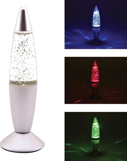 Johntoy Glitterlampe   22 cm   S??lv