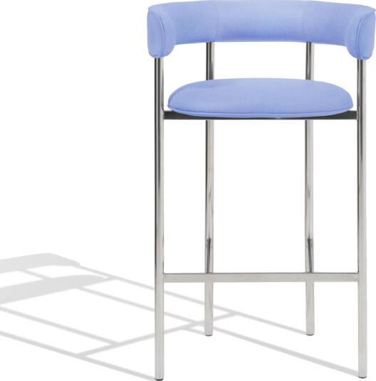 Møbel Copenhagen Font Barstol med Armlene 75 cm Divina 676/Polert Stålunderstell