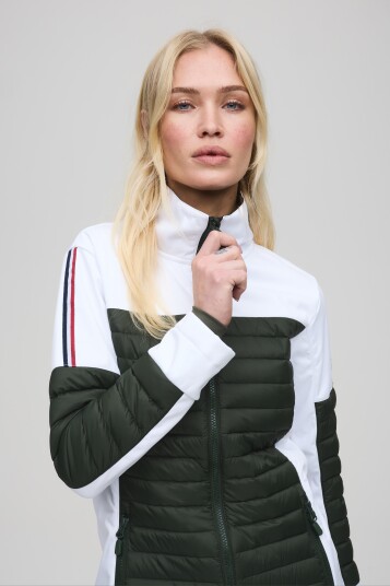 Les Arcs Mia Hybrid Jacket Dame White/Olive S Les Arcs Mia Hybrid Jacket Dame White/Olive S