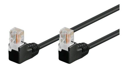 Goobay 1m Cat5e U/UTP Vinklet Nettverkskabel Svart Goobay 1m Cat5e U/UTP Vinklet Nettverkskabel Svart