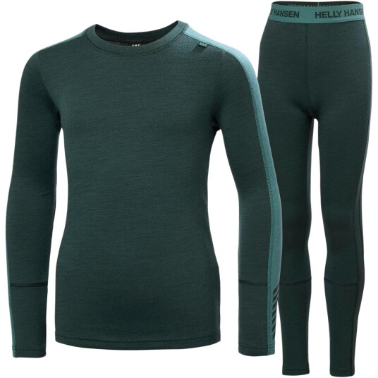 Helly Hansen Jr Lifa Merino Midweight Set   DARK JUNGLE   152