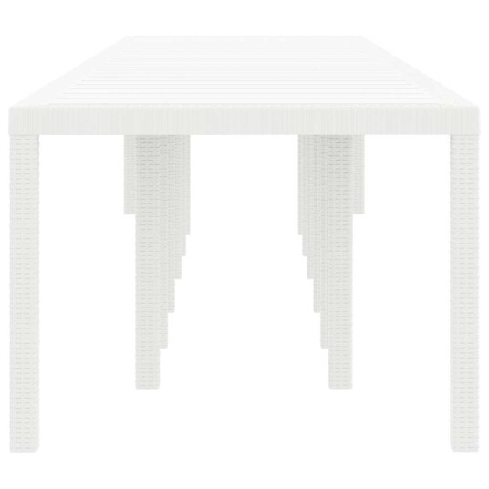  Hagebord Hvit 400x100x73 cm Poly Rattan