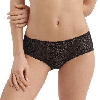 DKNY Truser Modern Lace Trim Hipster Svart nylon Small Dame DKNY Truser Modern Lace Trim Hipster Svart nylon Small Dame
