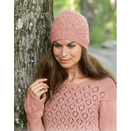  Lady Angelika by DROPS Design Lue Strikkeoppskrift str S XL