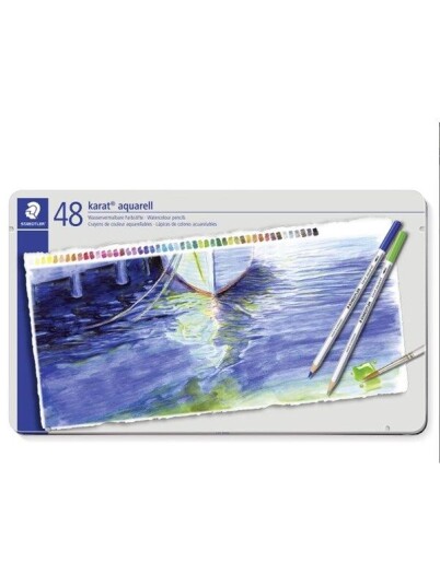 Staedtler karat aquarell 125 coloured pencil assorted colours pack of 48