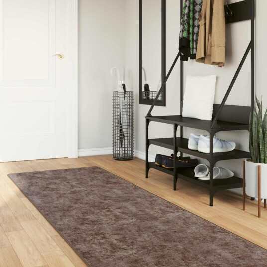 Teppe Runner MARSA Grå 80 x 350 cm Polyester og PVC