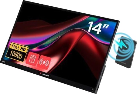14" Verbatim Portable Touchscreen Monitor Light 14" Full HD 1080p & Wireless Power Supply