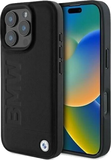 BMW Leather Hot Stamp iPhone 16 Pro Case Black