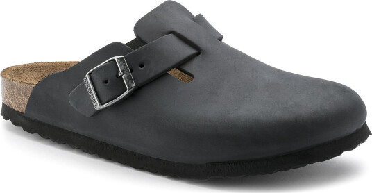 Birkenstock Unisex Boston Oiled Leather Regular Black 47, Black