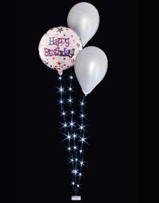 3 stk Ballonghaler med Hvitt LED Lys