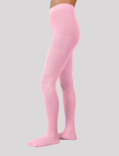 Swedish Stockings Zoe Ribbed Tights Pink L