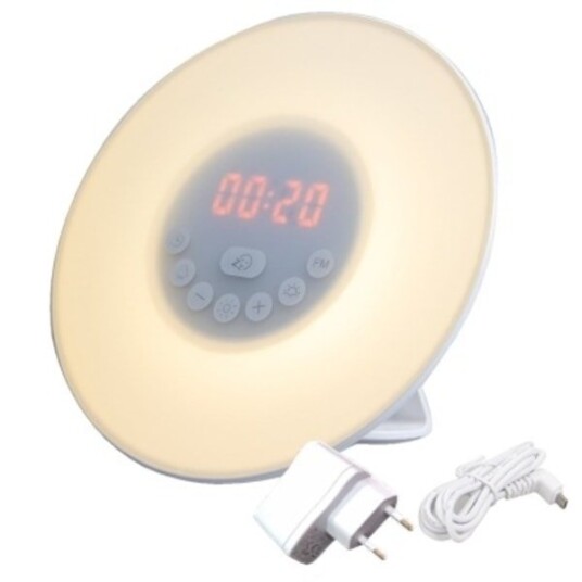 Philips Wake up Light Våkn opp mer uthvilt mindre stresset Simulert soloppgang 2 naturlige vekke lyder Med 10 lysintensiteter FM radio Leselampe Vit