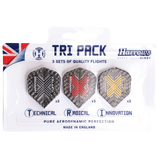 Harrows Tufftex Flights Tri Pack, dartvinger 9-pk STD Harrows Tufftex Flights Tri Pack, dartvinger 9-pk STD
