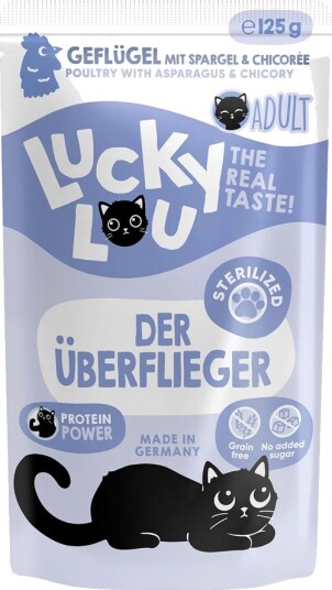 Lucky Lou Våtfôr Voksen Sterilisert Fjørfe 48 X 125 G
