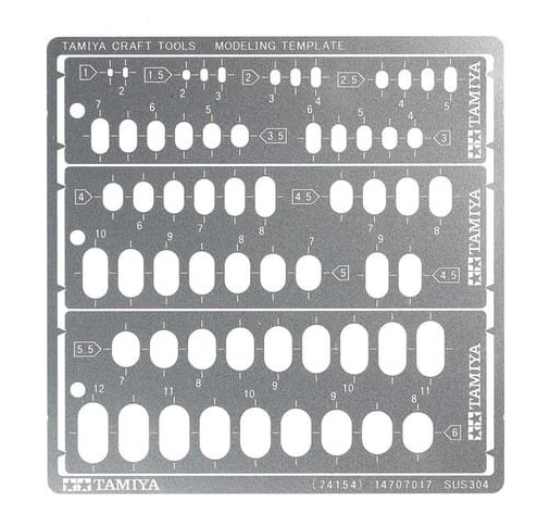 Tamiya Modeling Templates Rounded Rectangles 1-6mm
