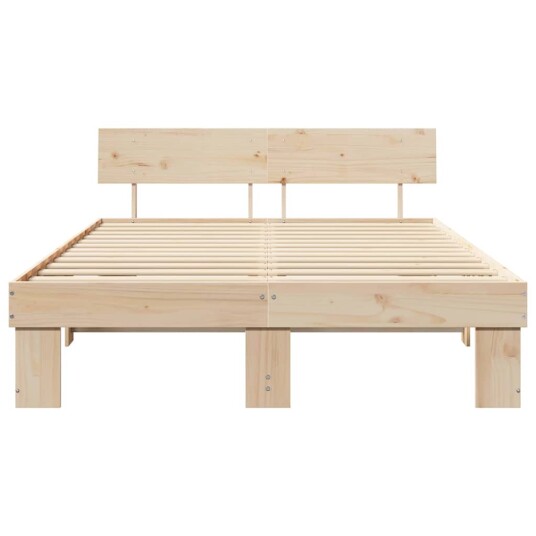  Sengestamme med hodegjerde Brun 140 x 200 cm Massiv furu tre