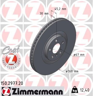 Bremseskive ZIMMERMANN 150.2977.20 Bremseskive ZIMMERMANN 150.2977.20