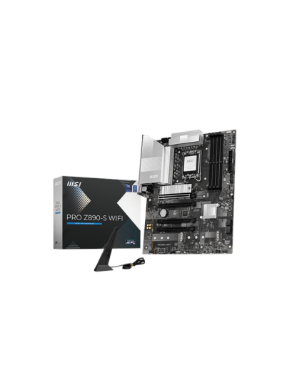 MSI PRO Z890-S WIFI ATX Hovedkort LGA 1851 med DDR5 og Wi-Fi 7 MSI PRO Z890-S WIFI ATX Hovedkort LGA 1851 med DDR5 og Wi-Fi 7
