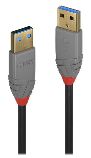 Lindy USB 3.2 Gen 2 Type A Hann-Hann Kabel 1 m - Svart Lindy USB 3.2 Gen 2 Type A Hann-Hann Kabel 1 m - Svart