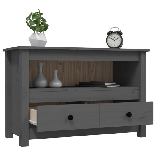 vidaXL TV-benk grå 79x35x52 cm heltre furu vidaXL TV-benk grå 79x35x52 cm heltre furu