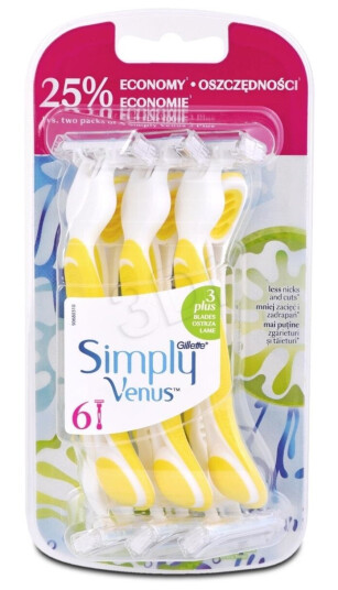 Gillette Kompatibel Venus 3 Engangsbarberhøvler 6"S Gillette Kompatibel Venus 3 Engangsbarberhøvler 6"S