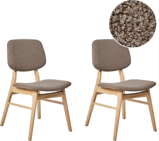 Matsalsstol Beliani Ella set om 2 Ljus Trä-Beige NO_BRAND Taupe VALUE_MISSING_18306 -