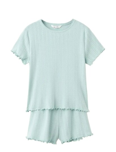 Mango Short Ribbed Pyjama Green 9 10 Mango Short Ribbed Pyjama Green 9 10