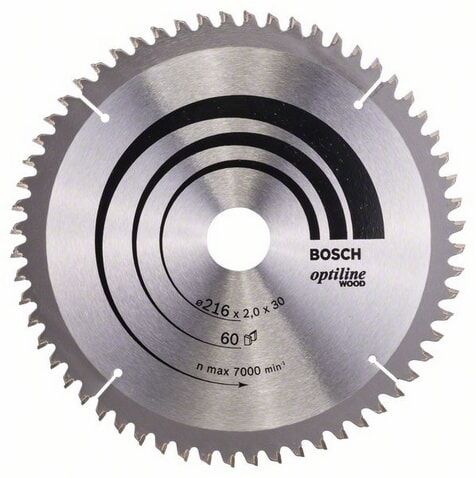 Bosch Optiline Wood Sirkelsagblad 216 mm 60 Tenner for Tre Bosch Optiline Wood Sirkelsagblad 216 mm 60 Tenner for Tre