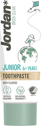 Jordan Junior Tannkrem +6 År Green Clean  50ml