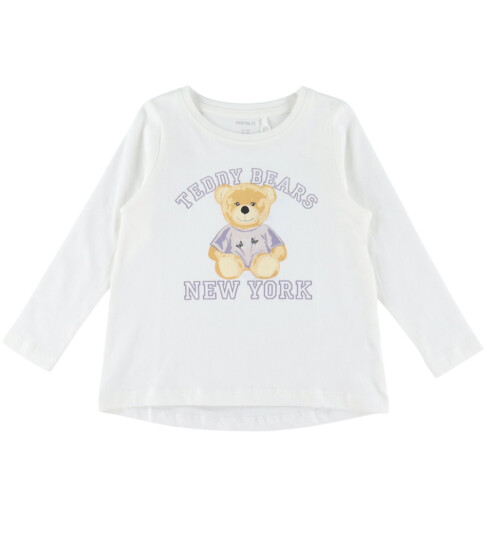 Name It Genser NmfViolet Cloud Danser/Teddy Bear 6 år 116 Genser Hvit