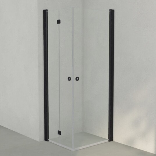 INR Iconic Nordic Rooms Dusjhjørne Linc 66 Flex Original Svart Matt / 80x70cm Høyre Hengslet
