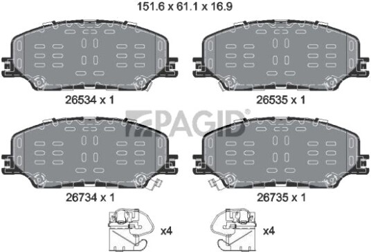 PAGID T4205N Bremseklosser