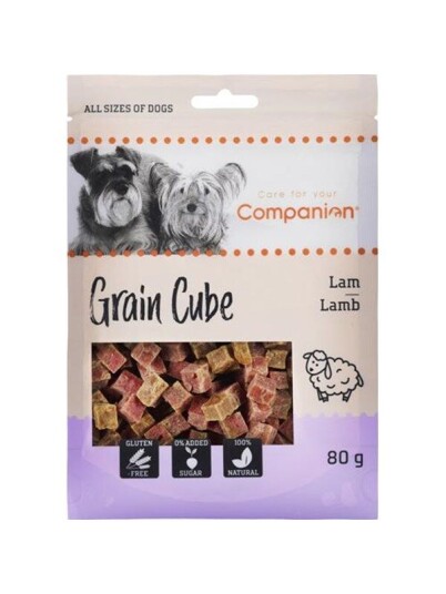 Companion Lam Grain Cube 80g - Naturlige, glutenfrie hundegodbiter