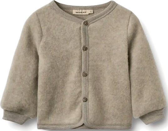 Wheat Wool Fleece Cardigan Kari   KHAKI MELANGE   74