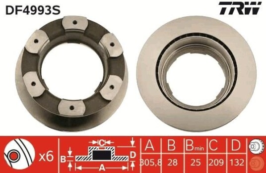 Bremseskive TRW DF4993S