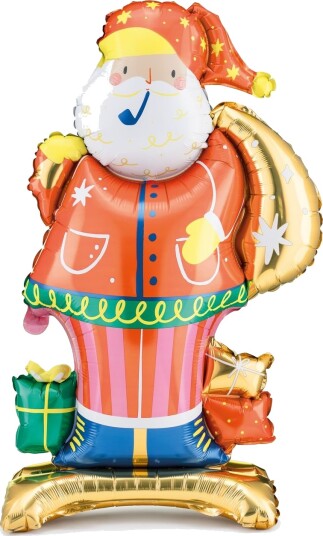 Stående Julenisse Folieballong 63x106 cm