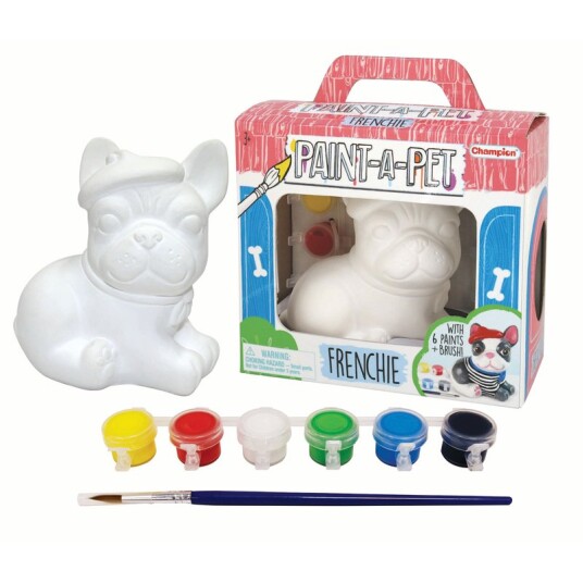 Paint-A-Pet Malesett m/ figur, maling og pensel Frenchie Hund