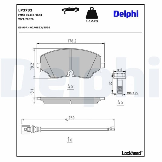Bremseklosser DELPHI LP3733