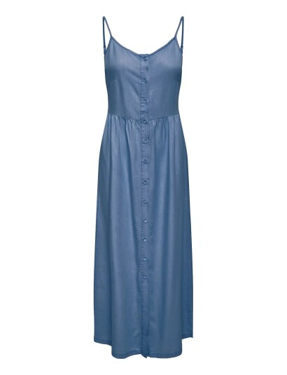 ONLY Onlcharis Life Long Strap Dress Wvn Cc   Blue   XS
