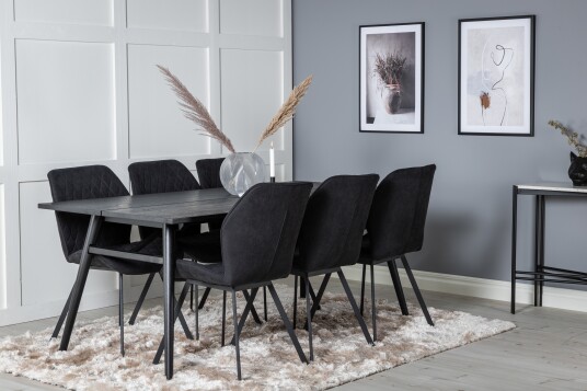 Venture Home Spisegruppe Sediza 195 cm + 6 Pombriego Spisestoler