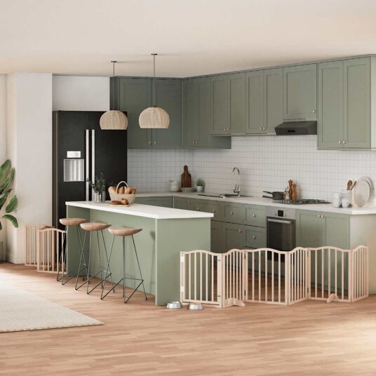 Vidaxl Hundeport Sammenleggbar 9 Paneler 450 cm Poppeltre