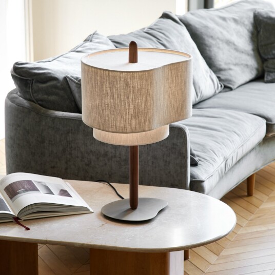 MARKET SET Pebble tekstilbordlampe kremfarget   Stue 60 Beige