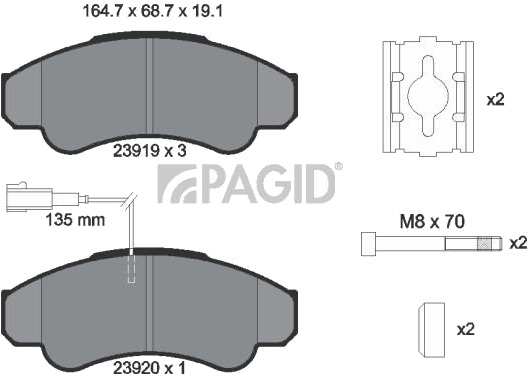 PAGID T1355N Bremseklosser