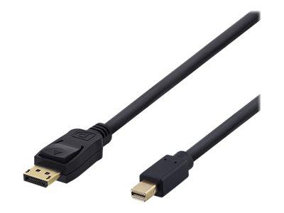 Deltaco DisplayPort-kabel - Mini DisplayPort (hann) til DisplayPort (hann) - 50 cm - svart Deltaco DisplayPort-kabel - Mini DisplayPort (hann) til DisplayPort (hann) - 50 cm - svart
