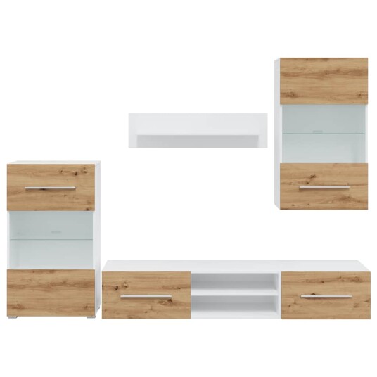  TV-enheter med LED 5 deler artisan eik konstruert tre 8721158708731