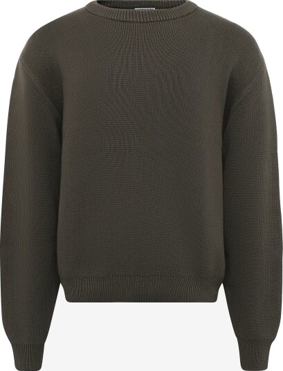 Weekday Regular Knitted Cotton Sweater   DARK MOLE   XS