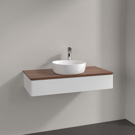 Villeroy & Boch  Antao Servantskap med 1 skuff 100x50x19 cm u/lys Hvit Blank/Valnøtt