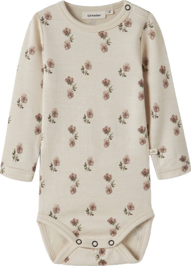 Lil Atelier Nilo Nun Wo/Mo Long Sleeve Slim Body Beige 86
