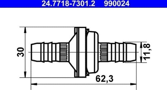 Ventil vakuumledning ATE 24.7718 7301.2