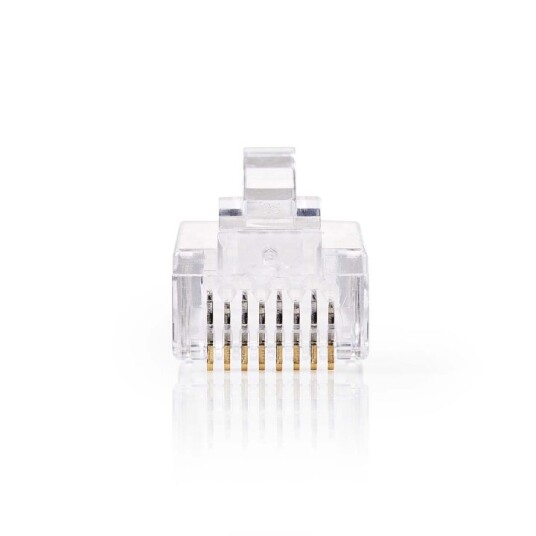 Nedis RJ45-kontakt | Hann | Solid STP CAT6 | Rett | Gull belagt | 10 stk. | PVC | Gjennomsiktig | Boks